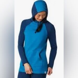 SMARTWOOL Women’s medium pre-owned merino 250 drape neck Hoodie ocean abyss